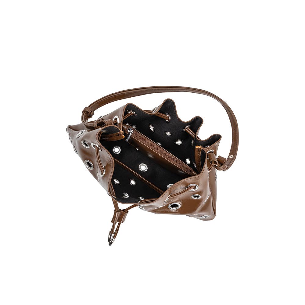 Paloma Chocolate Vegan Leather Shoulder Bag