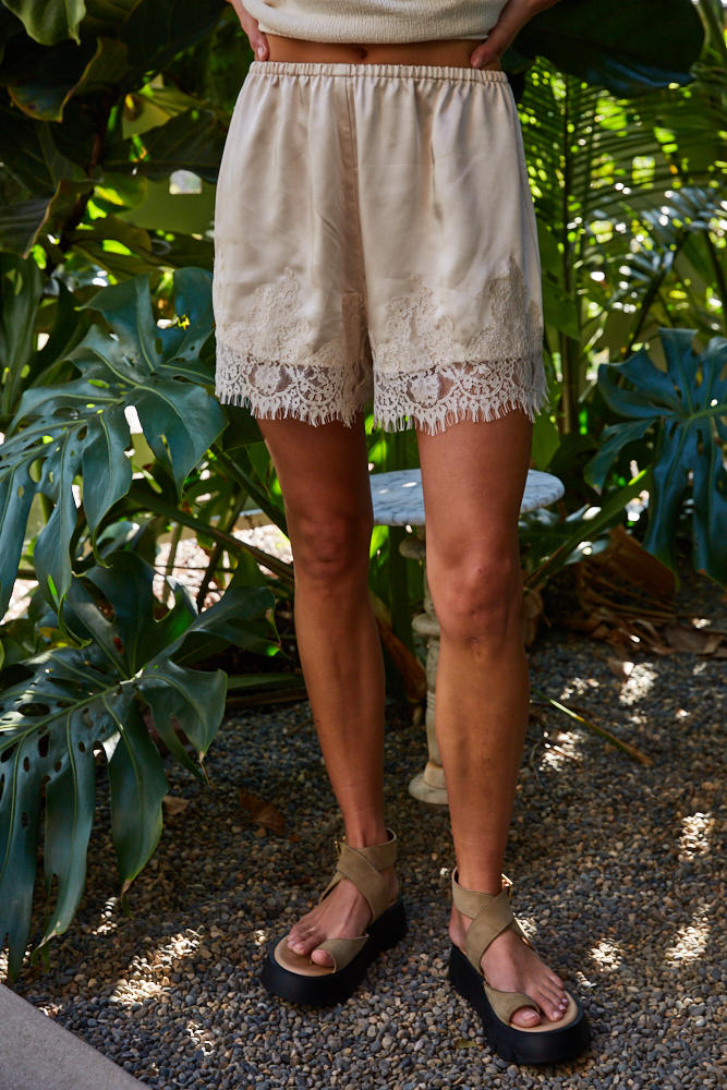 Satin Lace Shorts