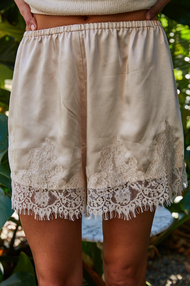 Satin Lace Shorts