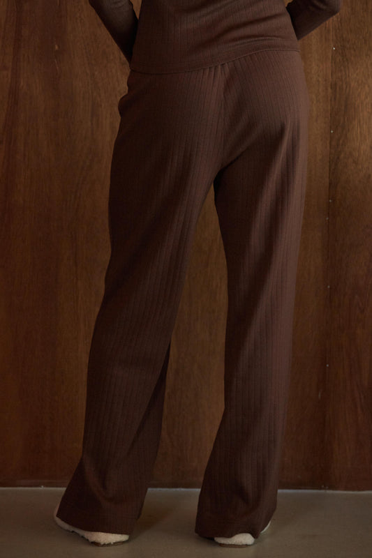 Pointelle Knit Wide Leg Pants