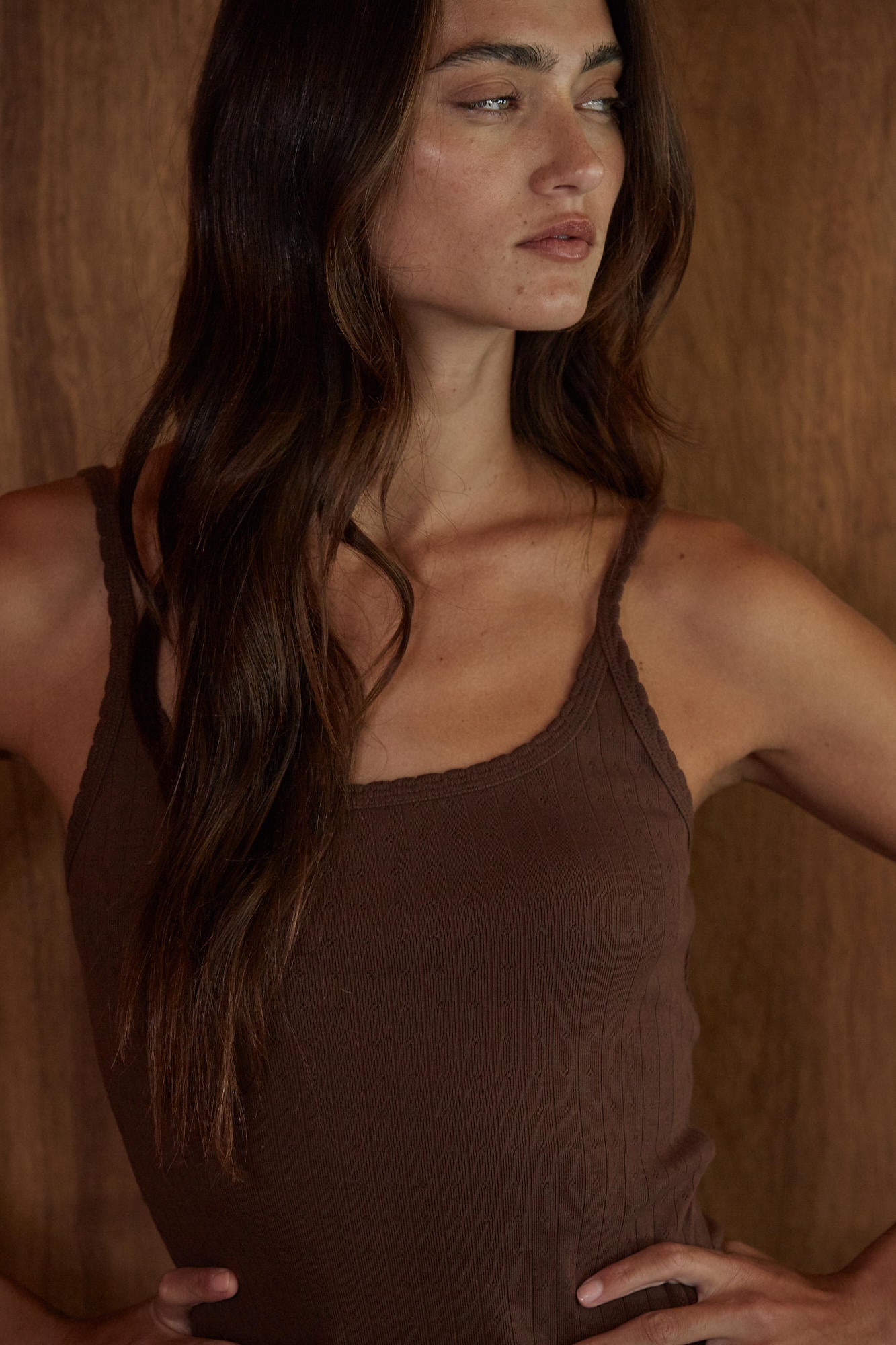 Pointelle Knit Scoop Neck Cami Tank