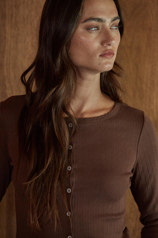Pointelle Knit Cardigan