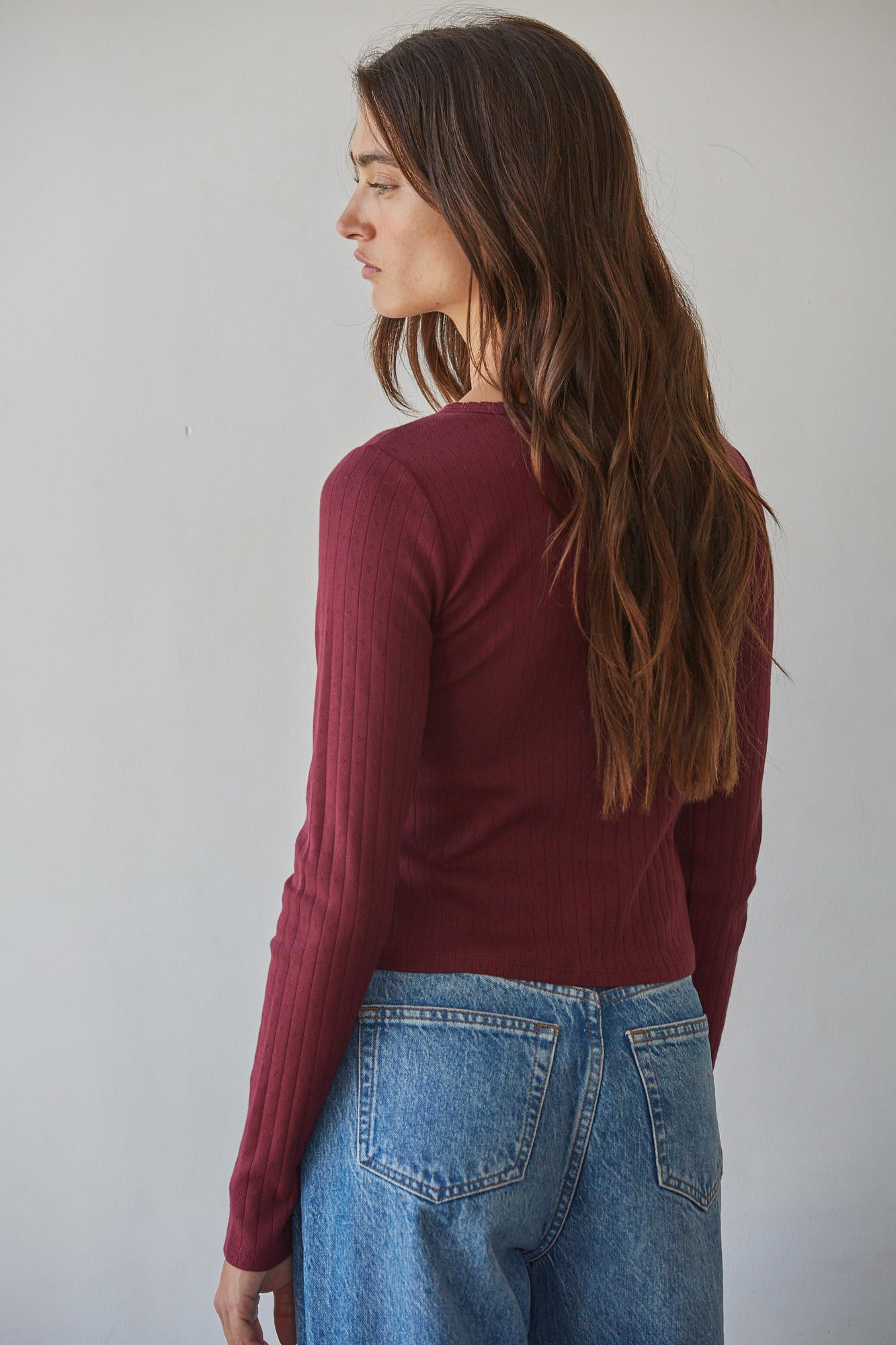Pointelle Knit Cardigan