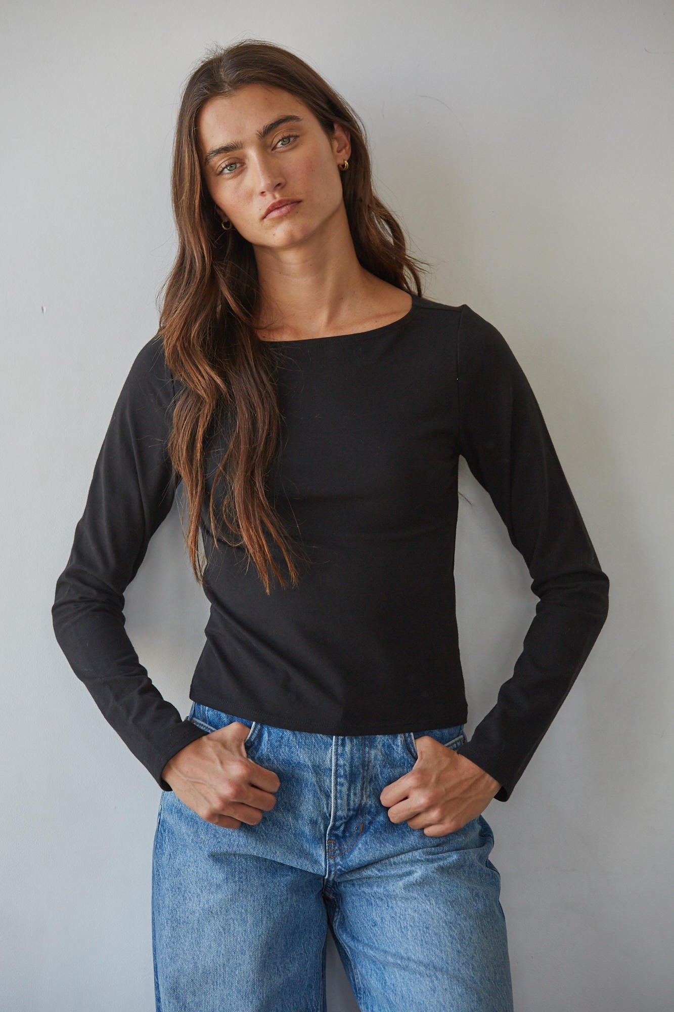 Boat Neck Long Sleeve Tee