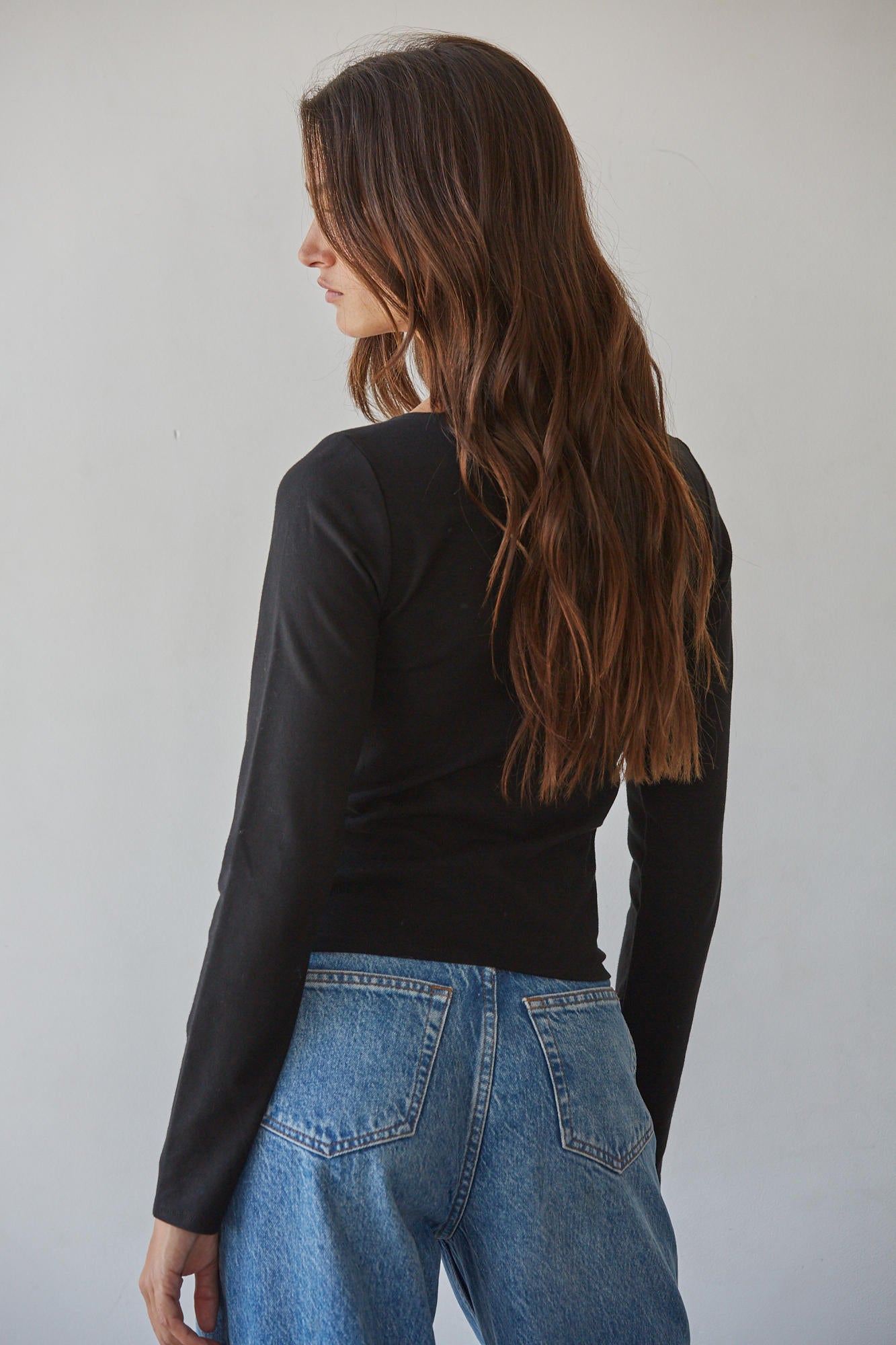 Boat Neck Long Sleeve Tee