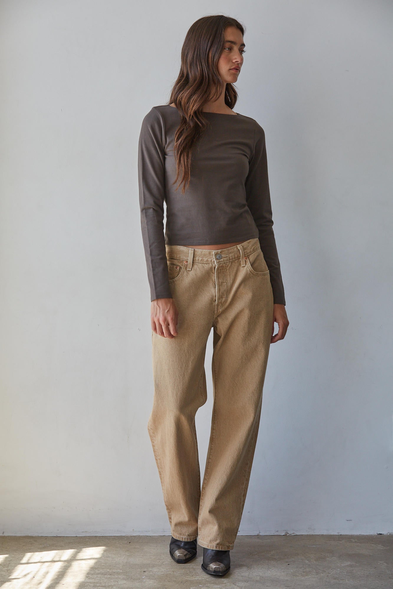 Boat Neck Long Sleeve Tee