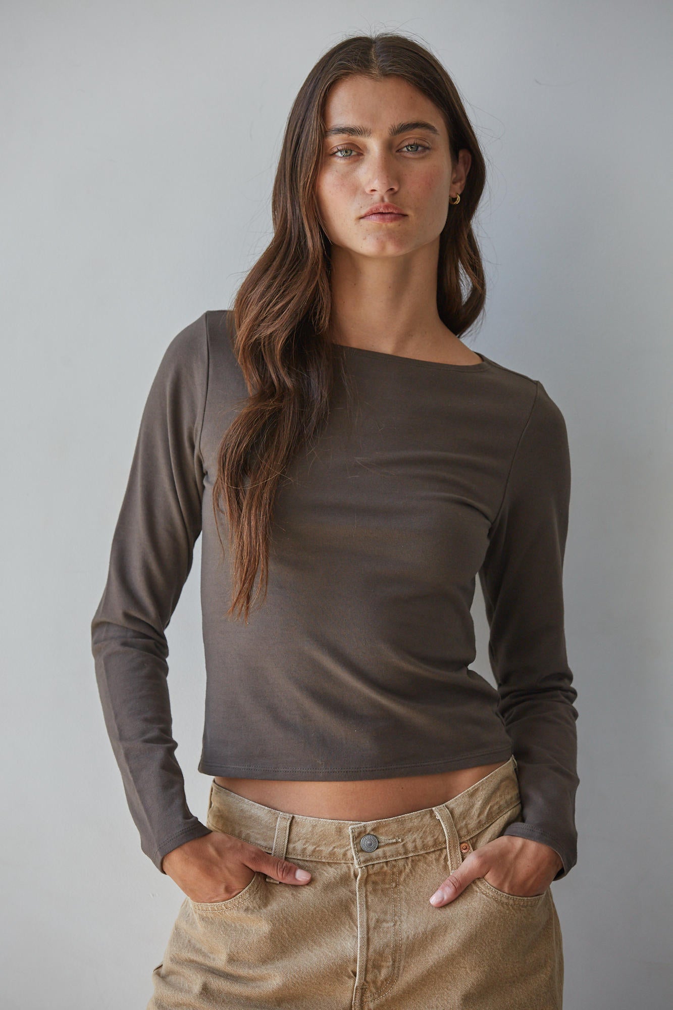 Boat Neck Long Sleeve Tee