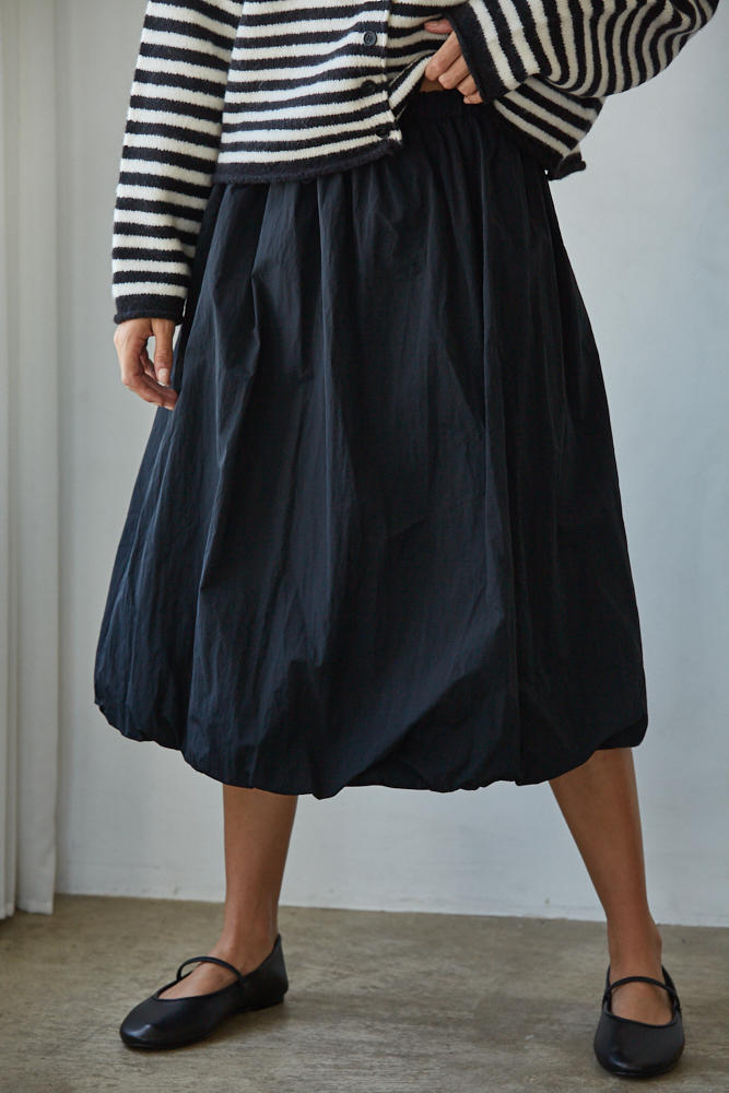 Black Bubble Midi Skirt