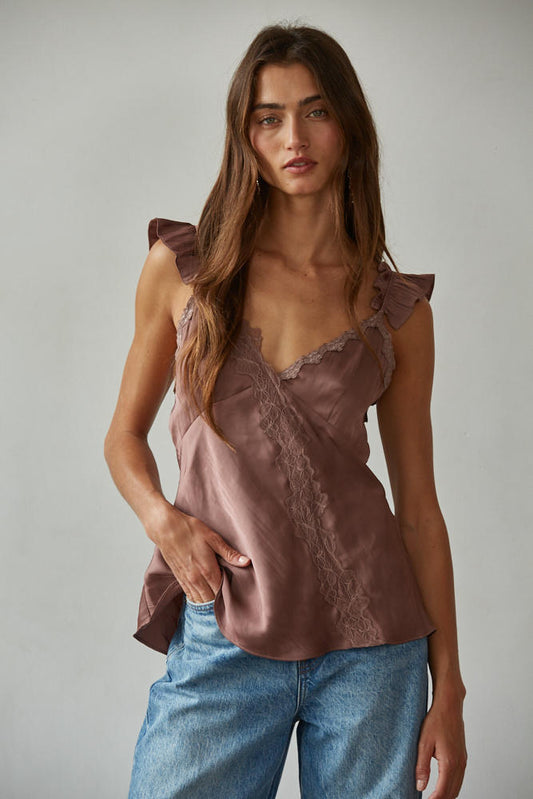 Satin Lace Cami Top