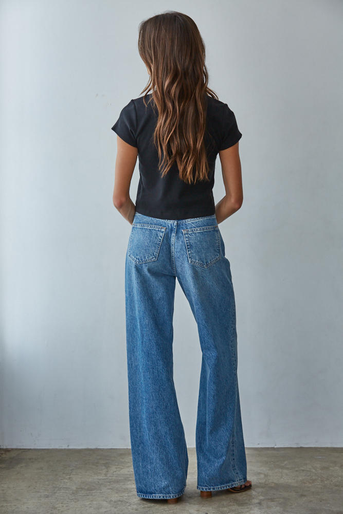 Fitted Cropped Cotton Jersey Tee