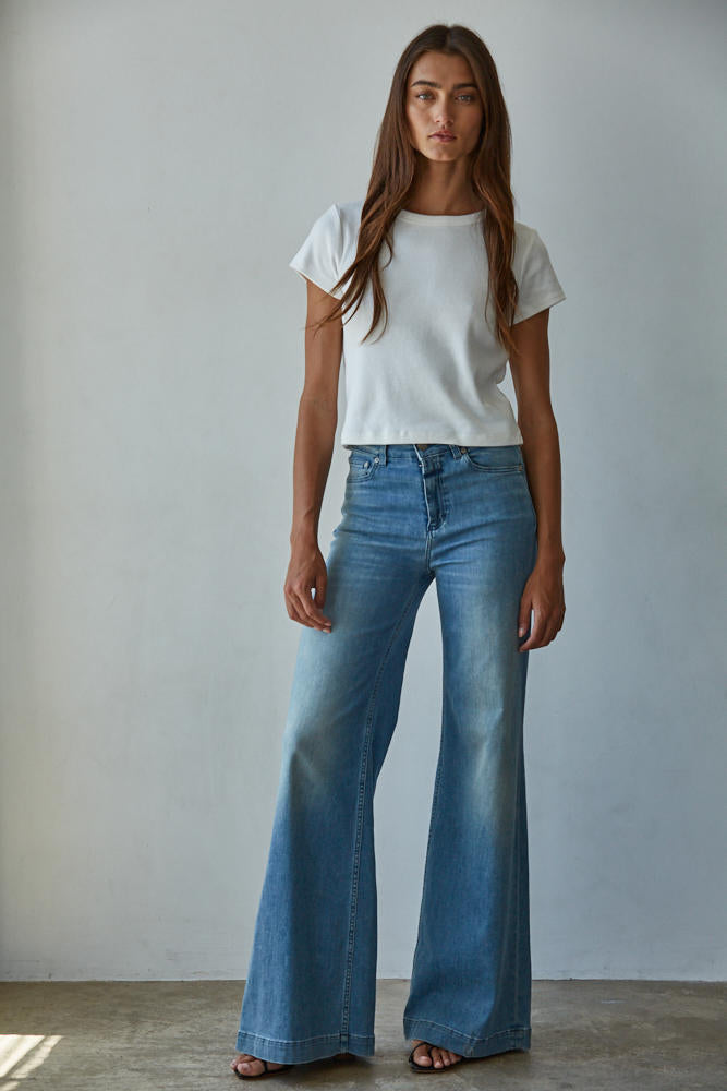 Fitted Cropped Cotton Jersey Tee