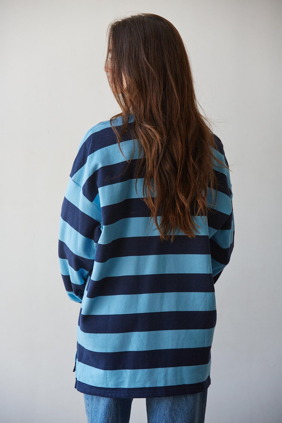 French Terry Rugby Pullover Top