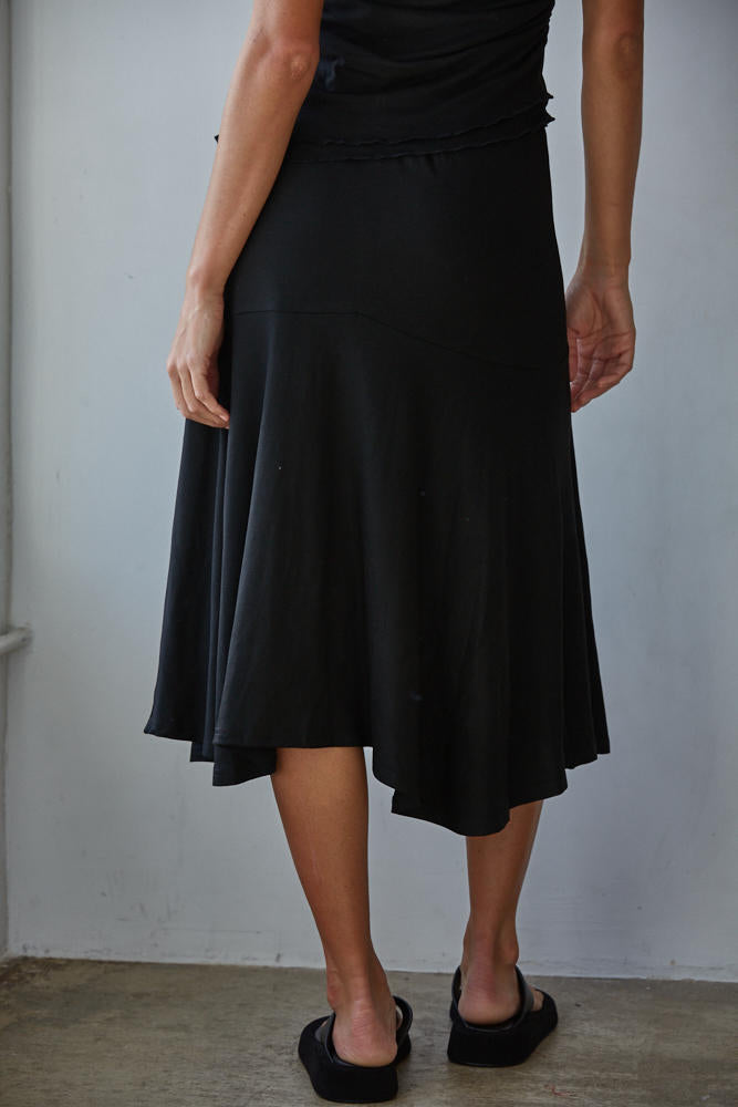 Black Knit Midi Skirt