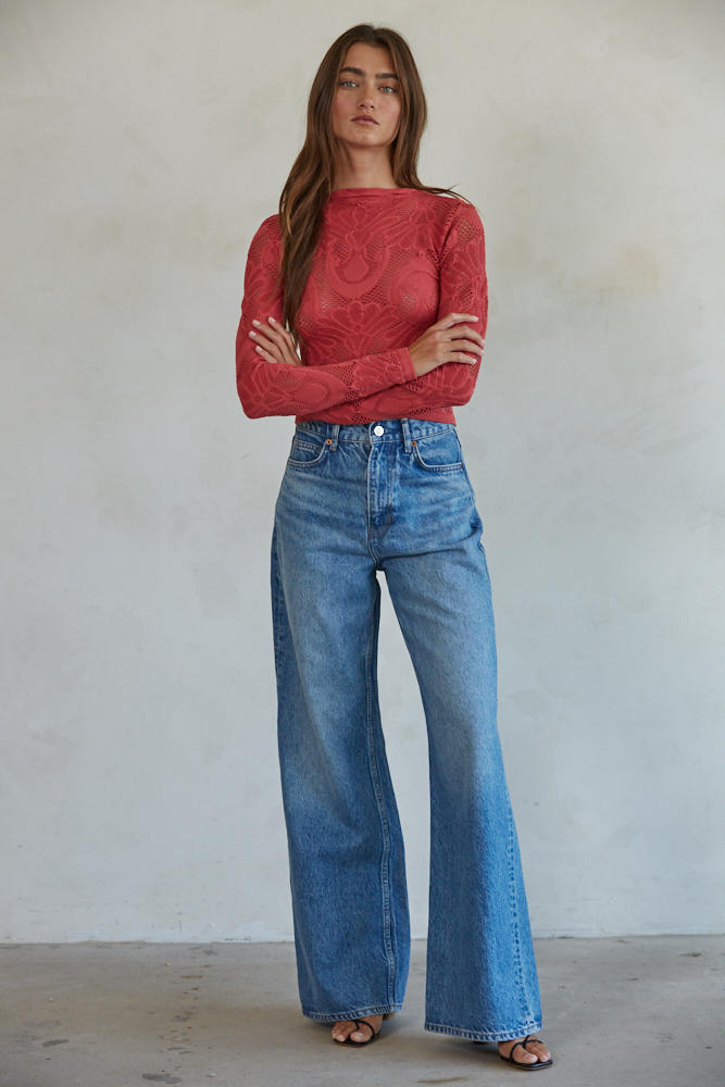 Jacquard Fishnet Layering Top