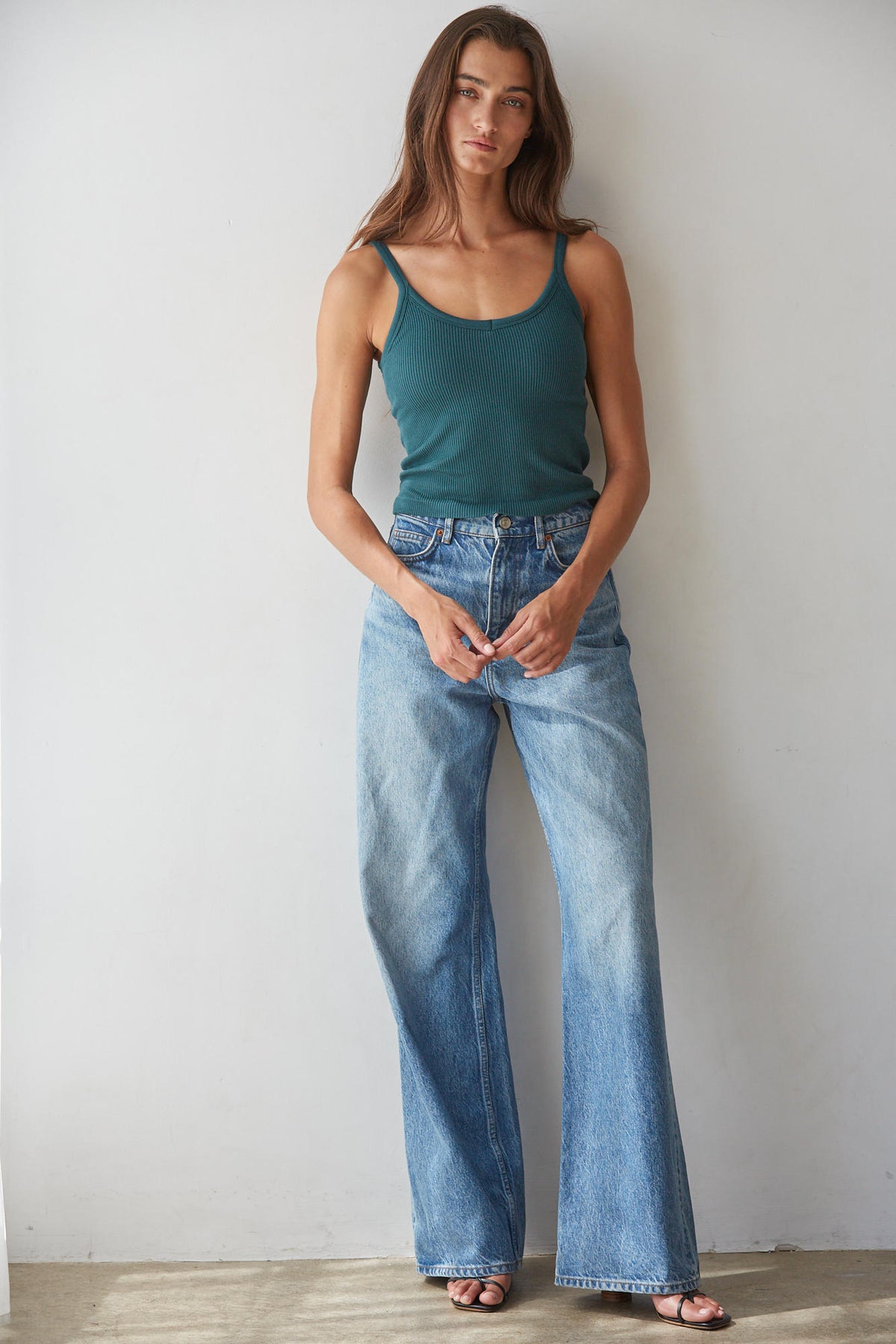 Seamless Ribbed Built In Bra Cami Tank
