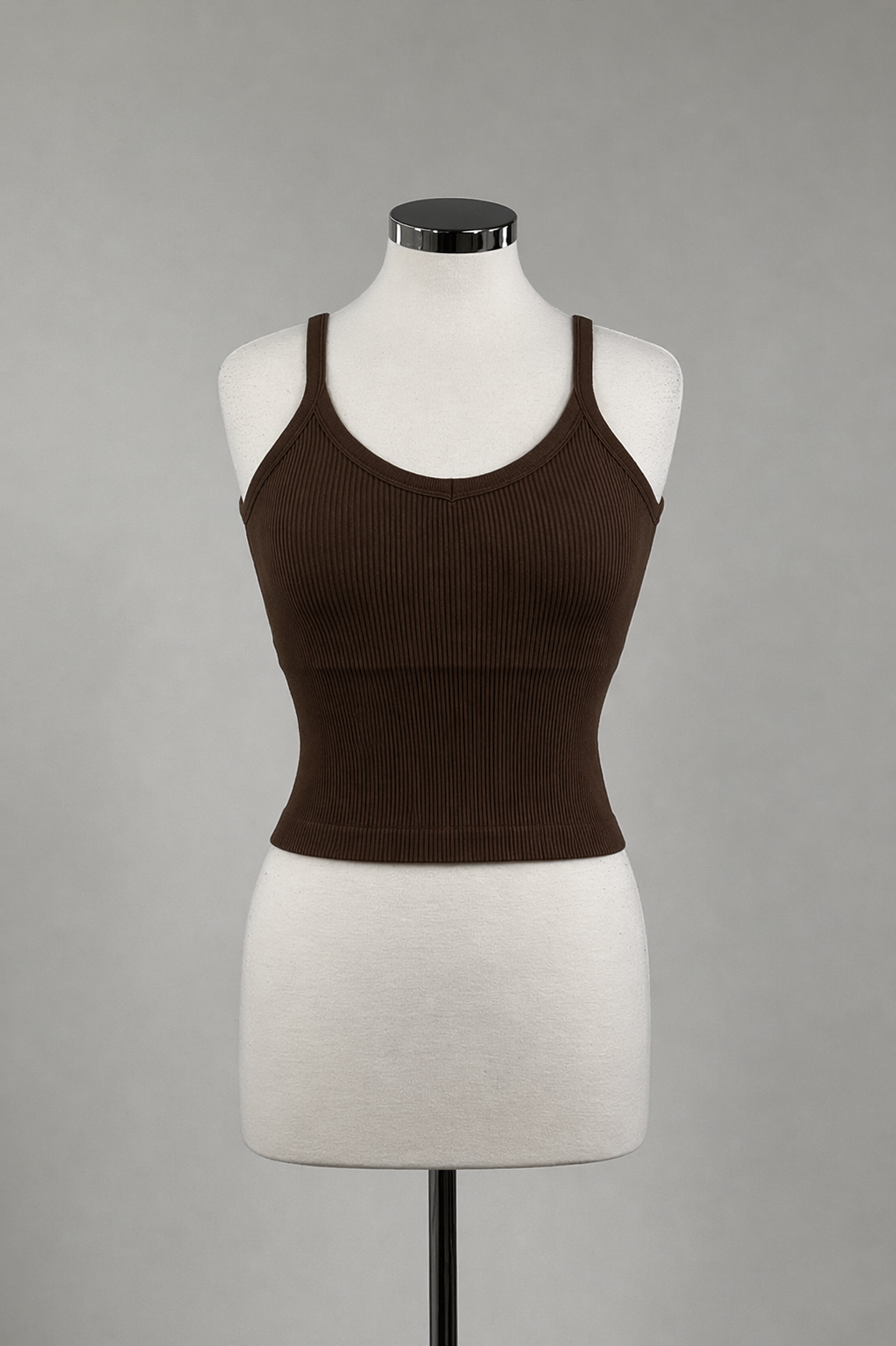 Seamless Ribbed Built In Bra Cami Tank