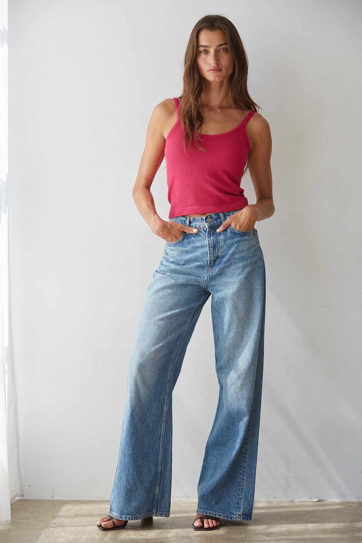 Seamless Ribbed Built In Bra Cami Tank