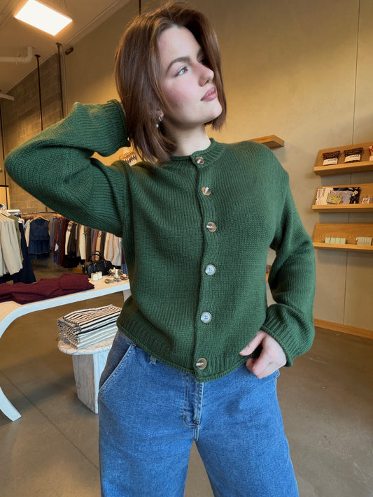 Rolled Edge Drop Shoulder Cardigan