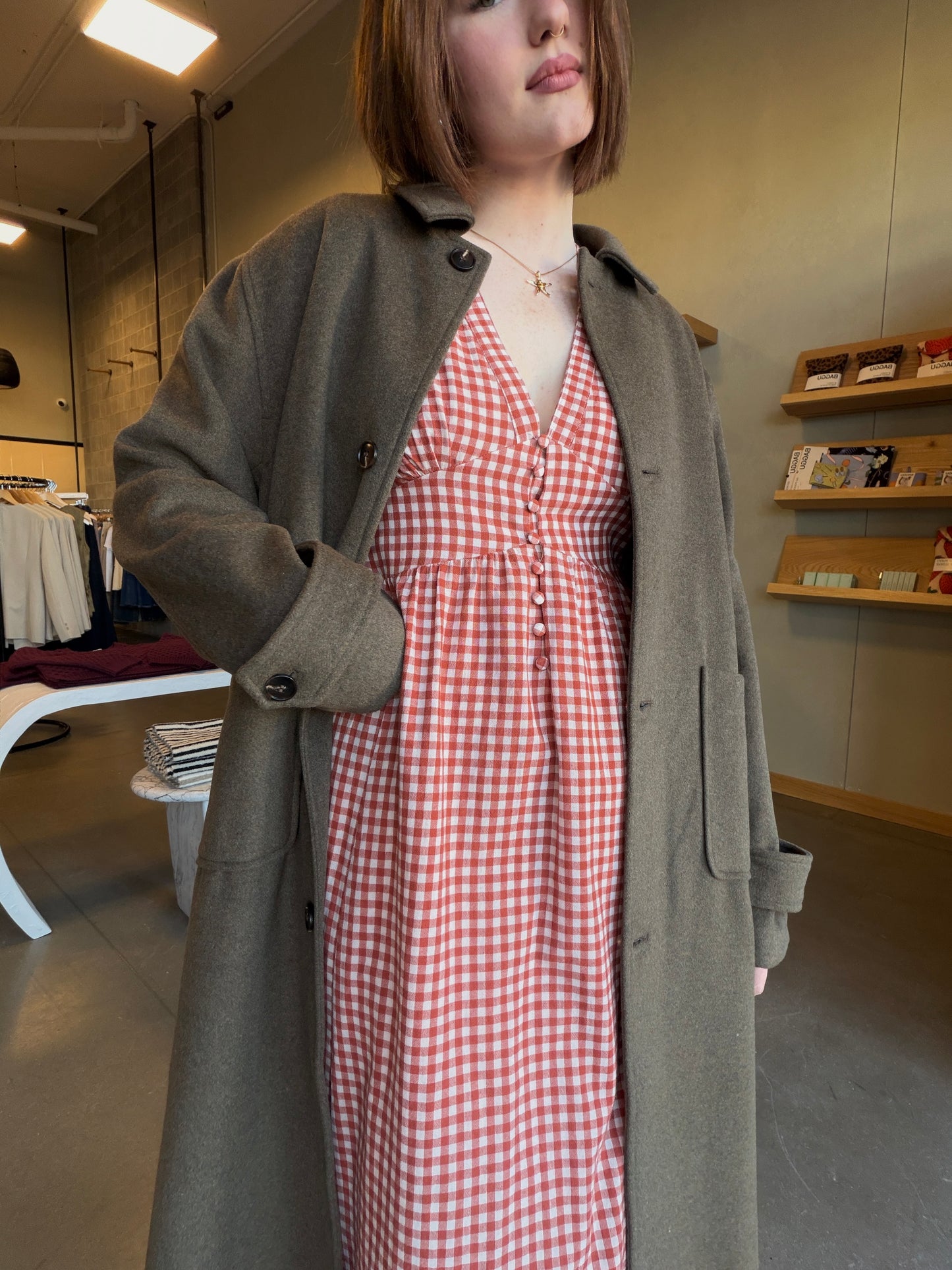 Sienna Gingham Cotton Maxi Dress