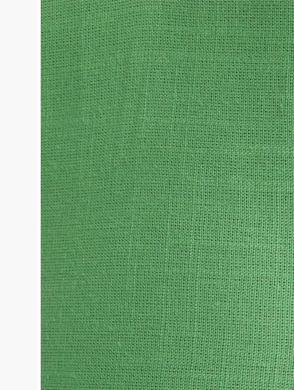 Green Eyelet Drop Waist Cotton Linen Midi Dress