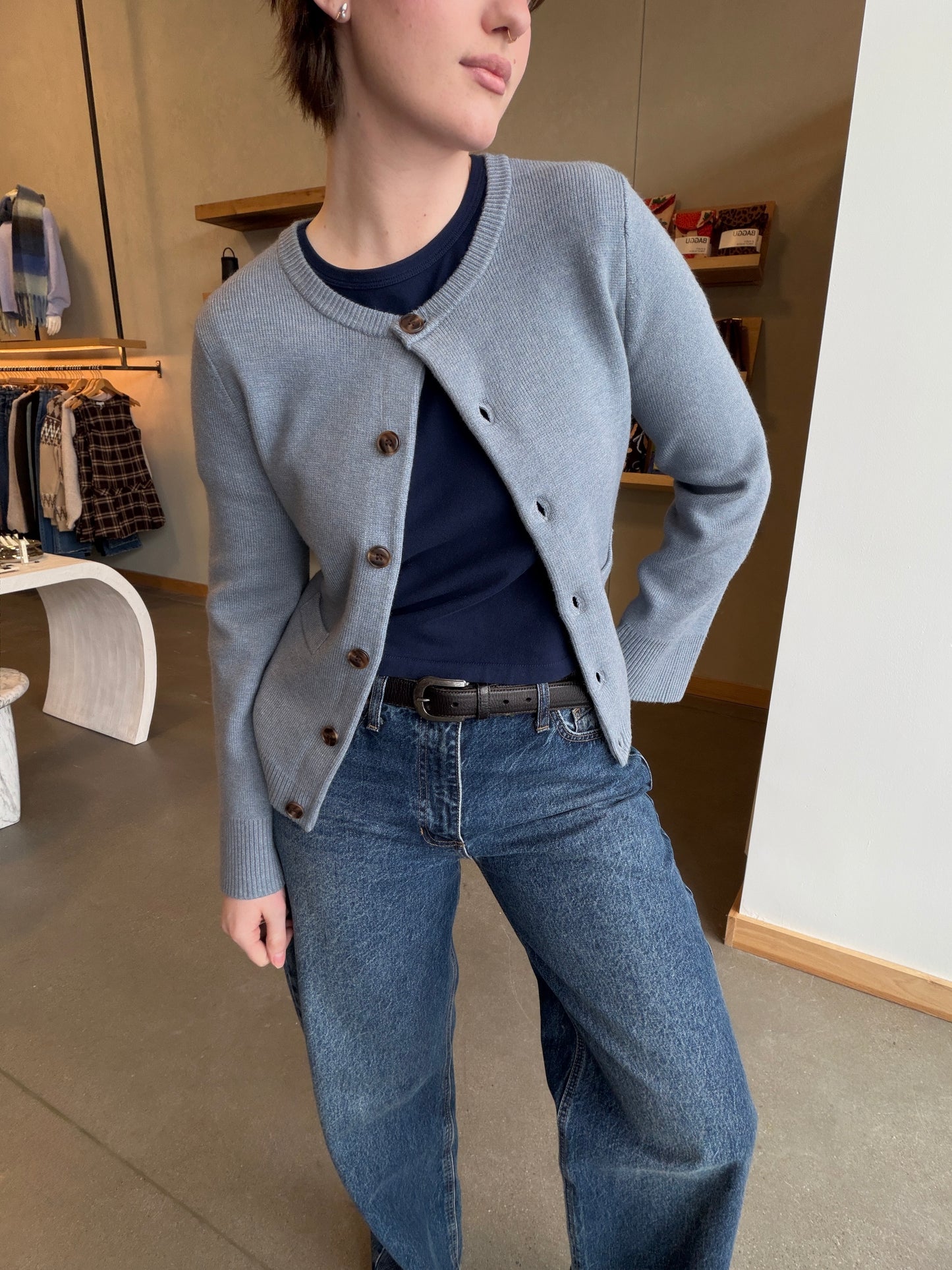 Bell Sleeve Buttoned Cardigan