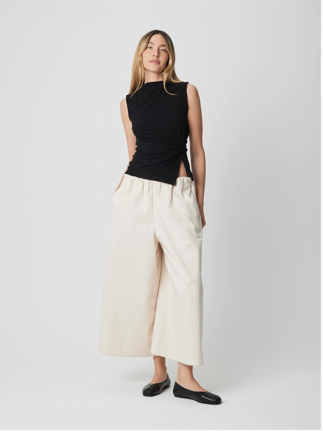 High Neck Knit Twist Top