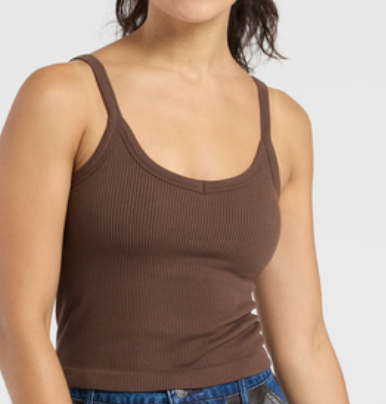 Seamless Ribbed Built In Bra Cami Tank