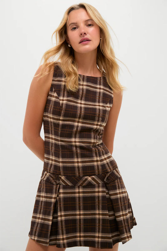 Plaid Drop-Waist Mini Dress