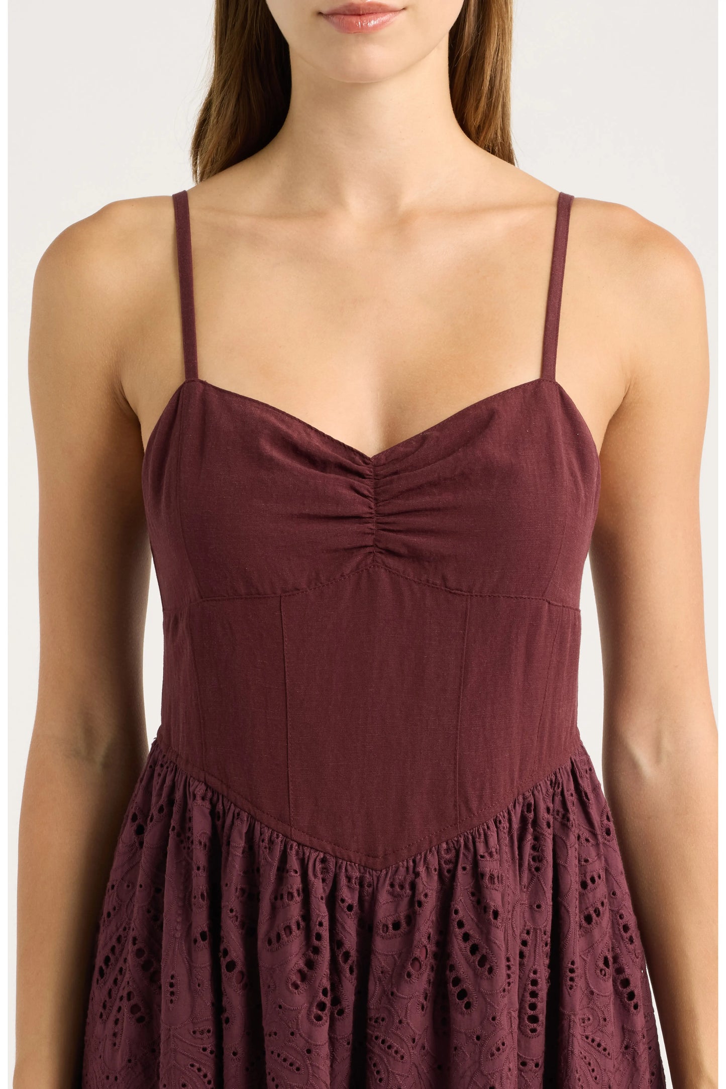 Eyelet Scallop Lace Midi Dress