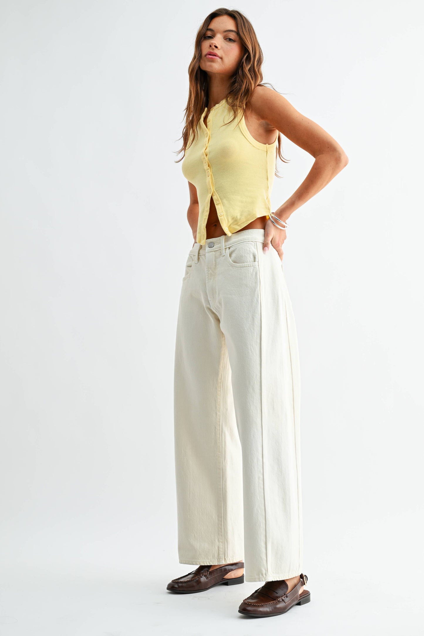 Ecru Stretch Twist Jean