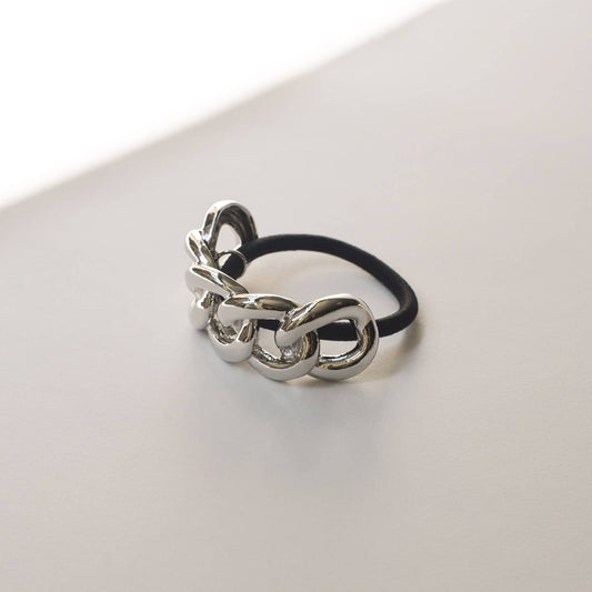 Silver Chain Metal Ponytail Cuff Hair Tie