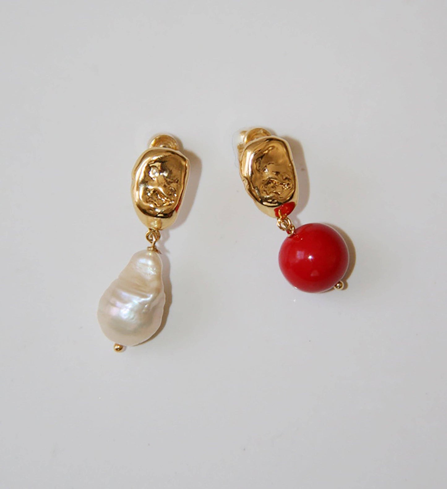 Gold-Filled Pearl/Bead Dangle Earrings