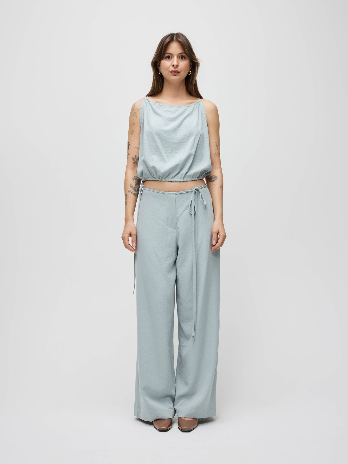 Light Blue Loose Strappy Top