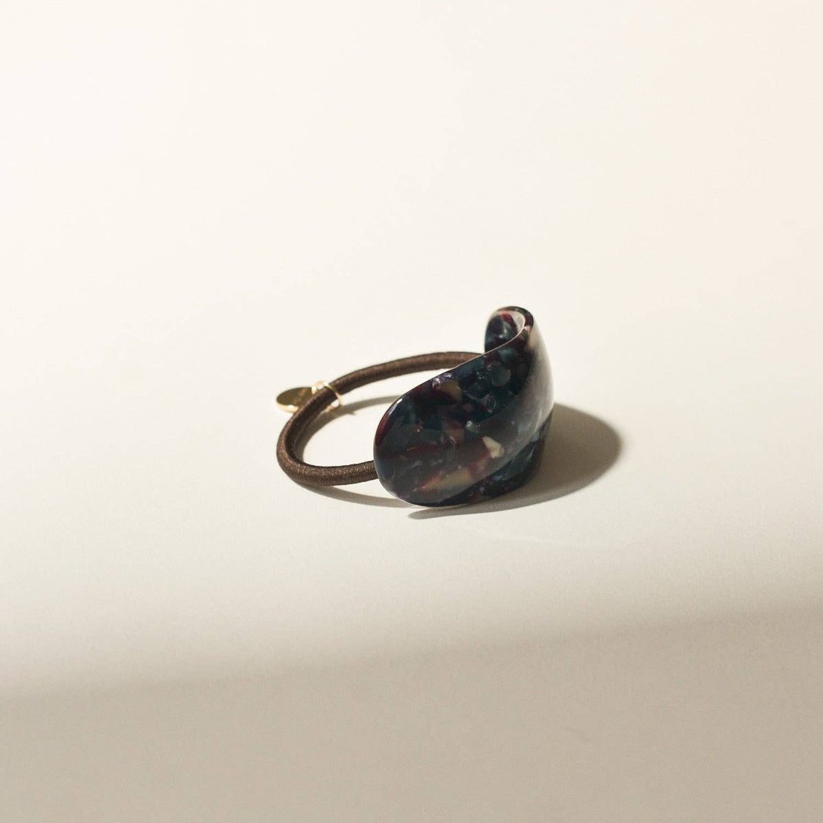 Midnight Blue Oval Resin Ponytail Cuff