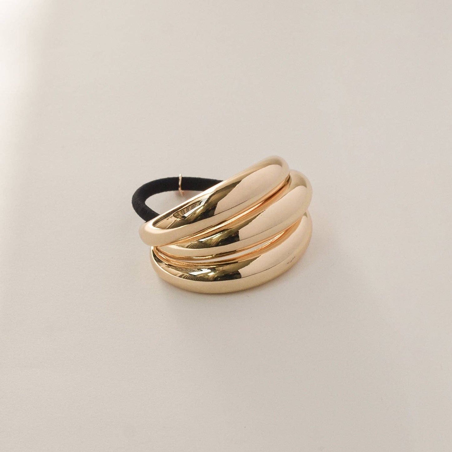 Gold Triple Arch Metal Ponytail Hair Tie