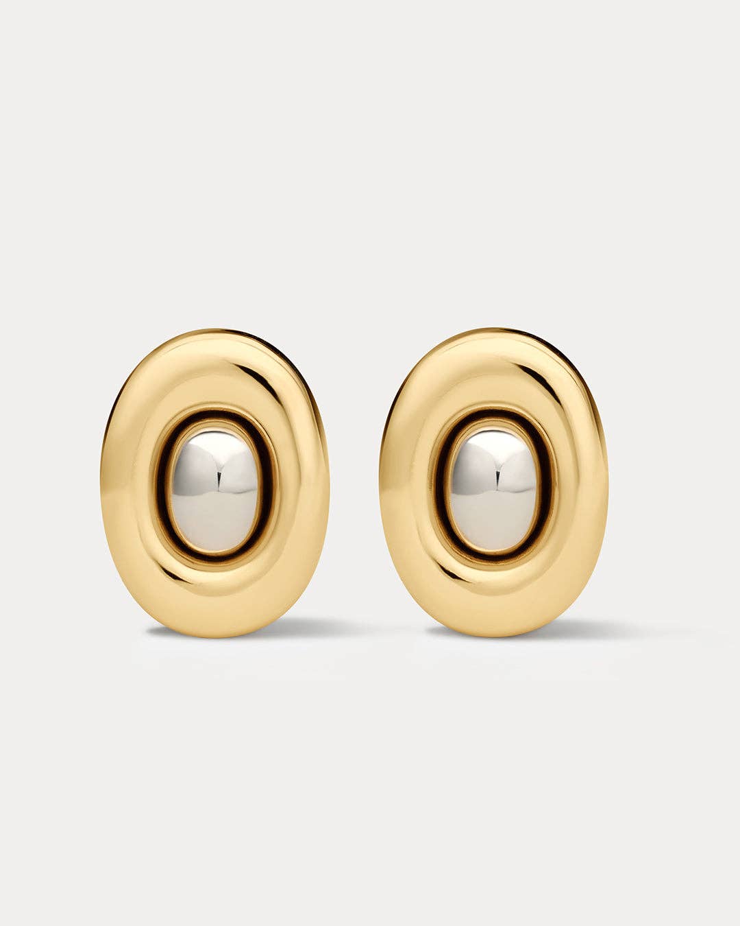 Two-Tone Chrome Orb Statement Studs
