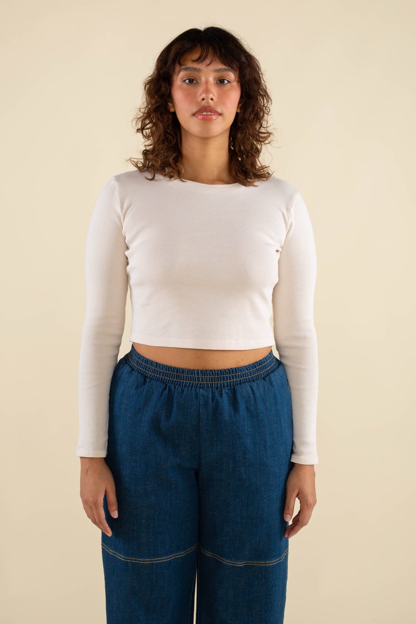 White Long Sleeve Baby Tee