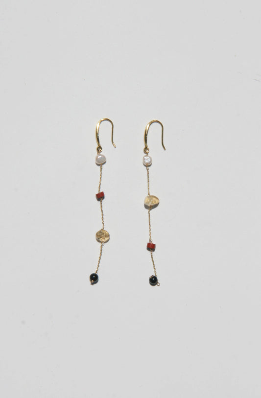 Multi-Stone Linear Drop Earrings