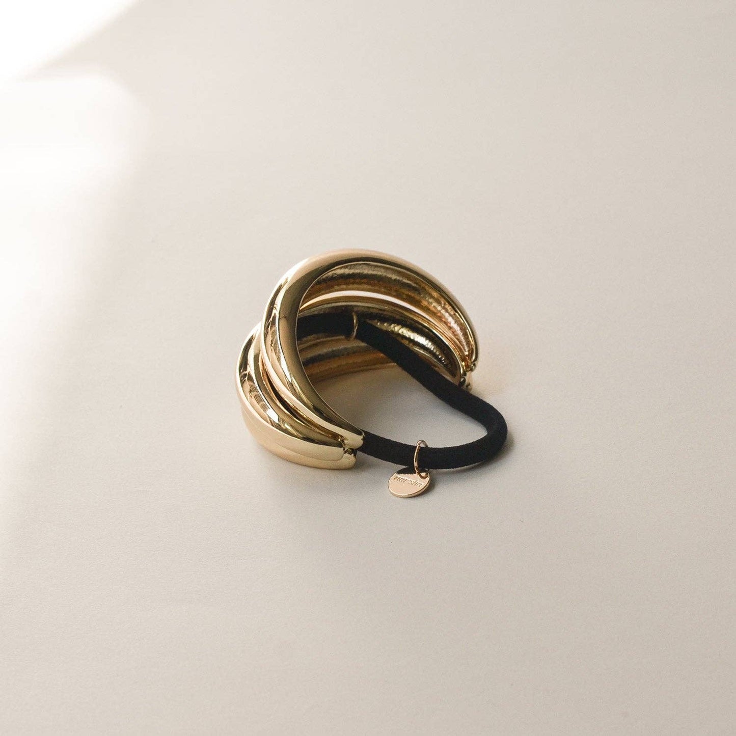 Gold Triple Arch Metal Ponytail Hair Tie