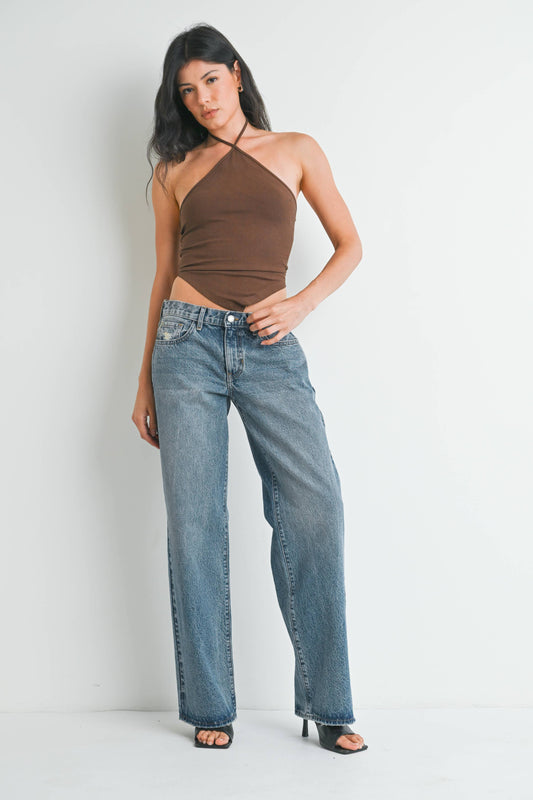 Medium Wash Low Rise Slouch Jean - 100% Cotton