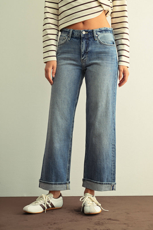 Medium Wash Selvage Straight Jean