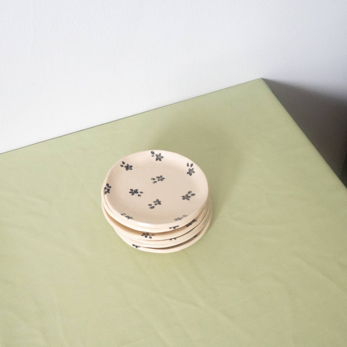 Handmade Ceramic Black Floral Catchall Plate