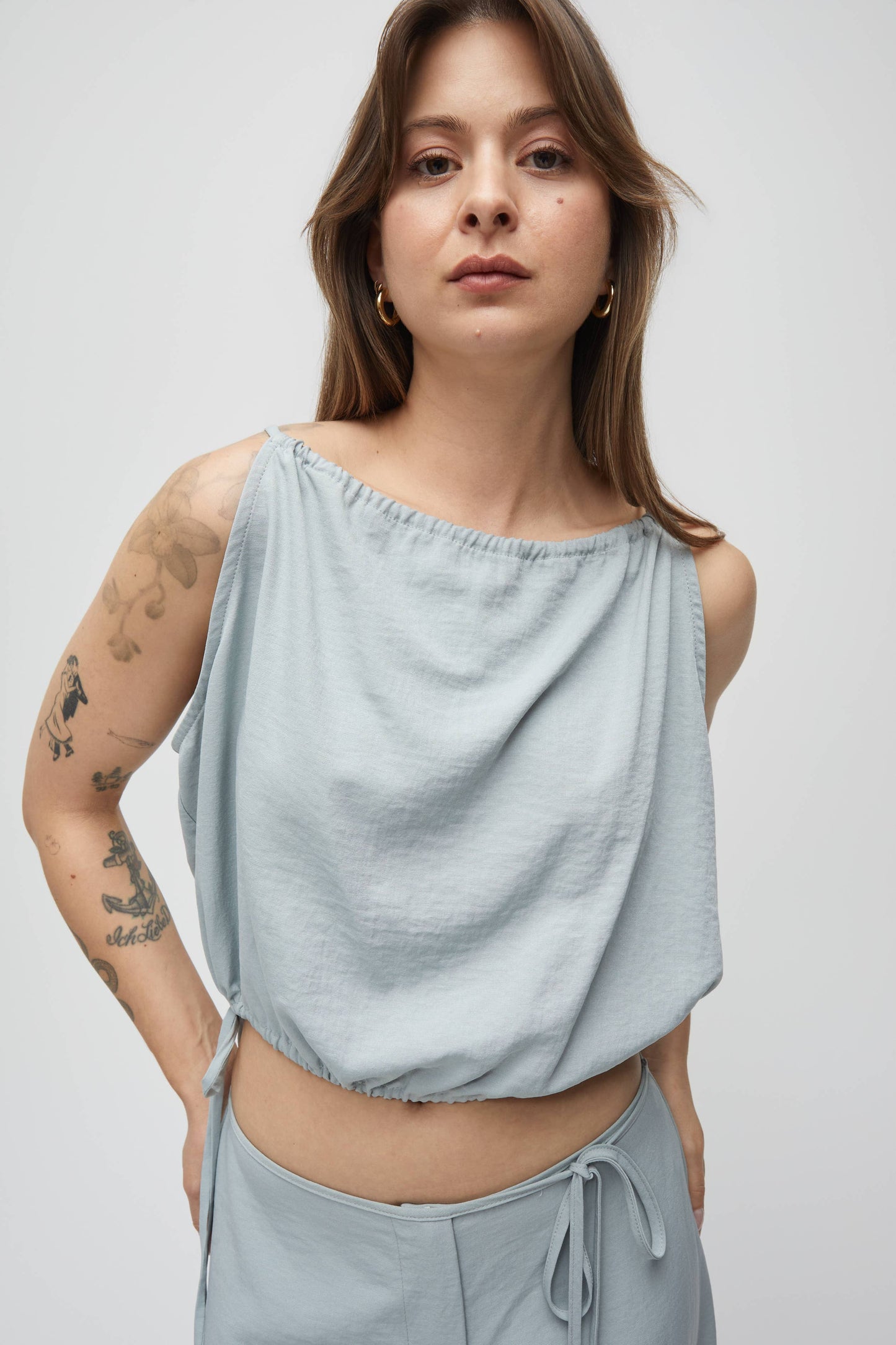 Light Blue Loose Strappy Top