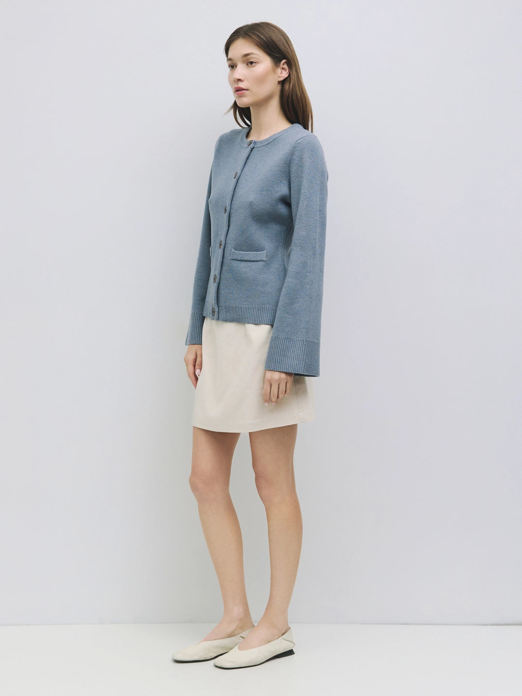 Bell Sleeve Buttoned Cardigan