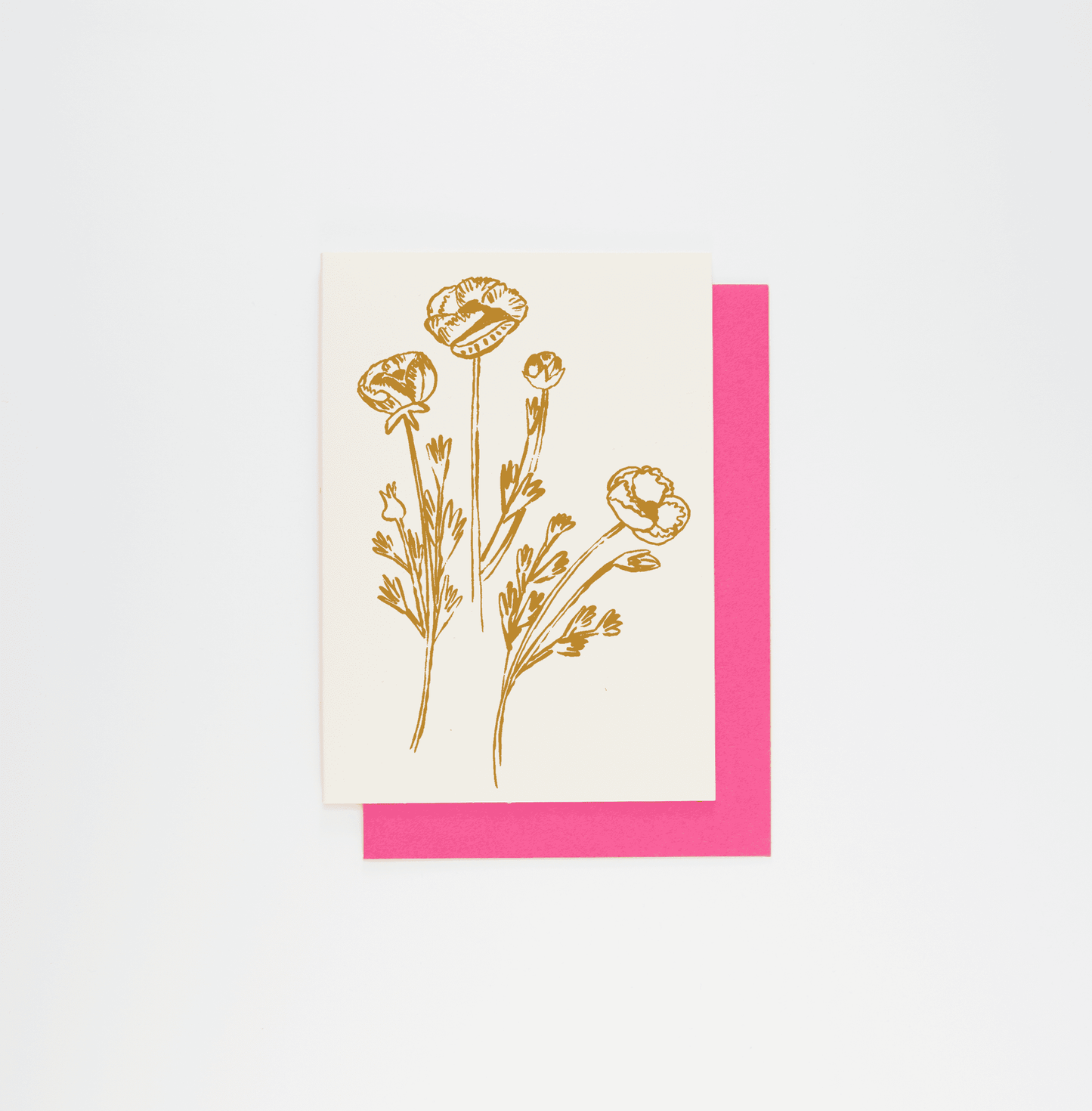 Gold Poppies Flower Card by People I've Loved