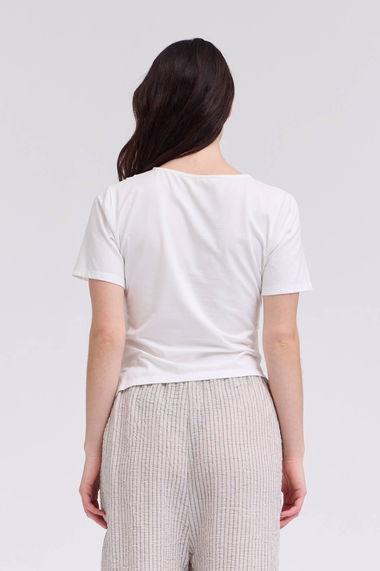 White Asymmetric Cotton Jersey Top