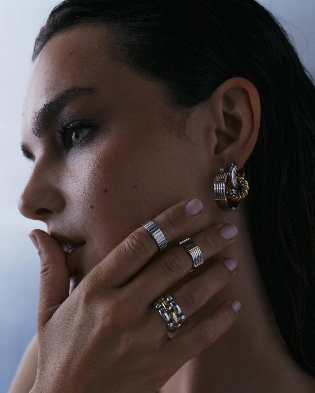 The Noir Gold + Silver Link Ring