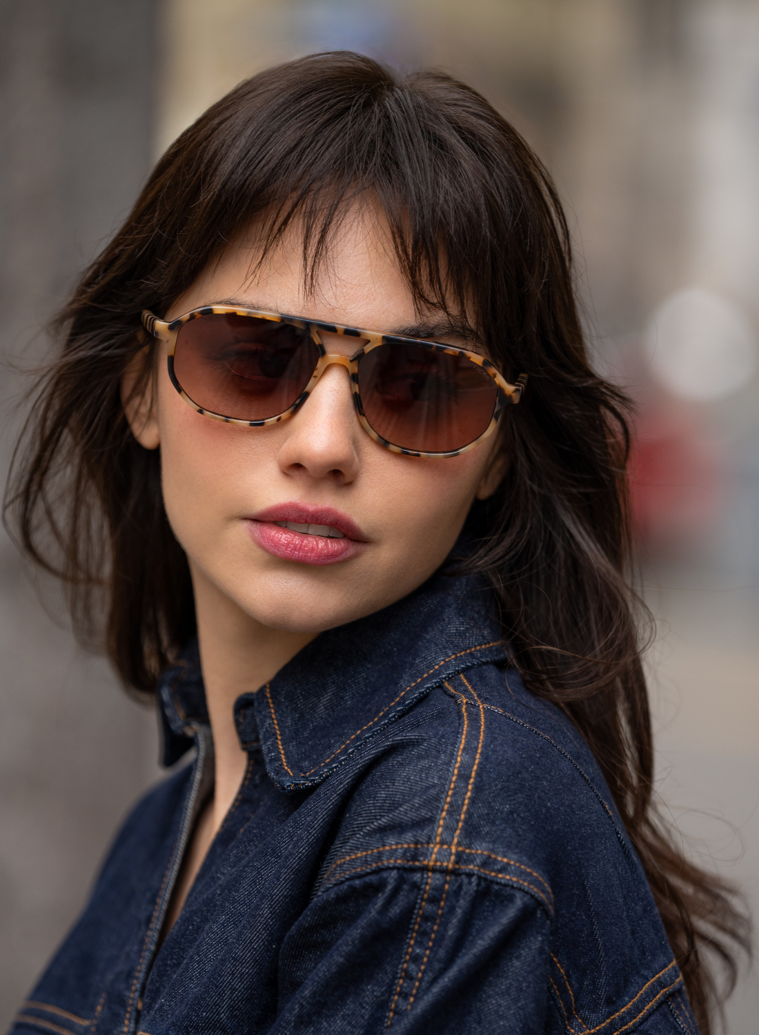 Fenix Milky Tortoise Aviator Sunglasses