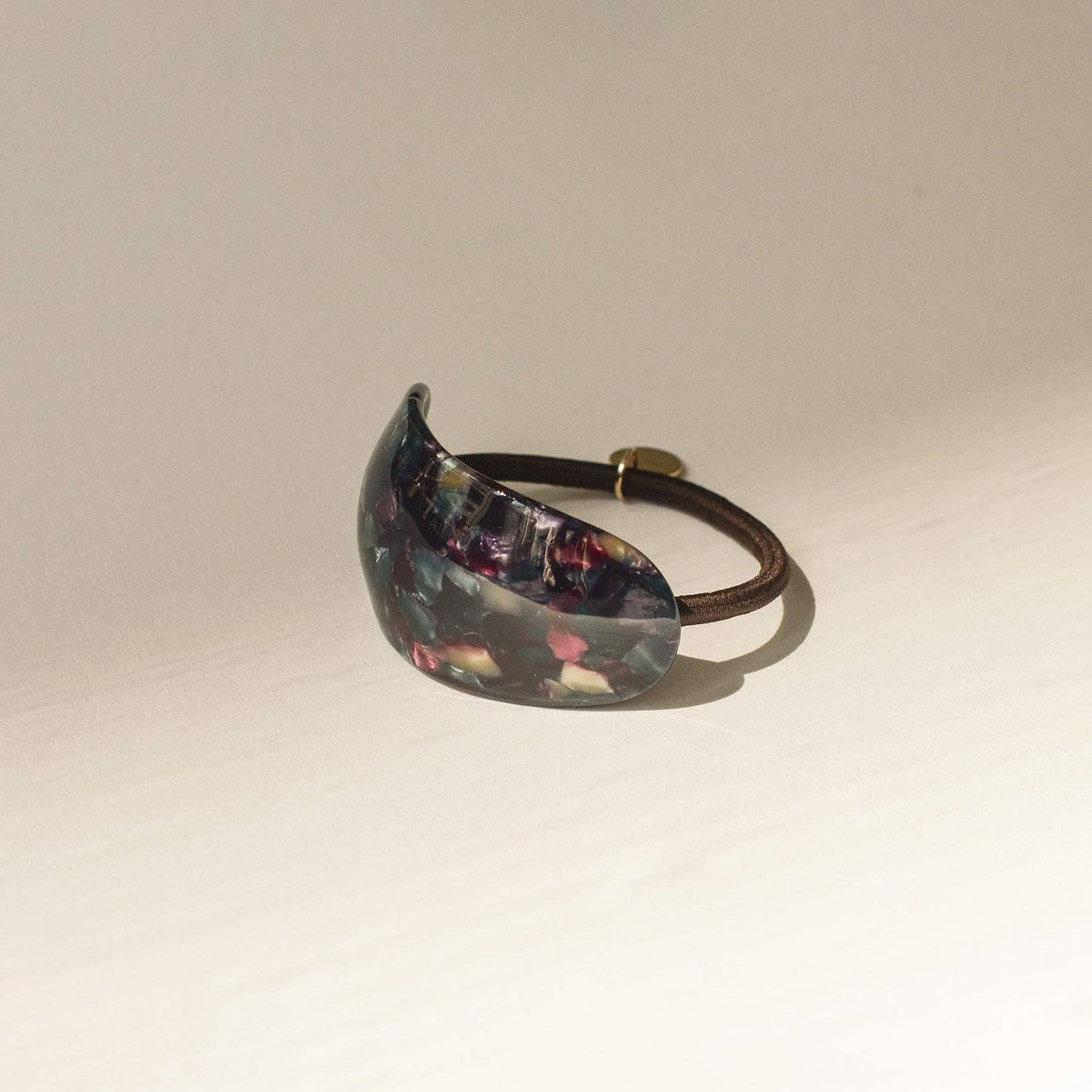 Midnight Blue Oval Resin Ponytail Cuff
