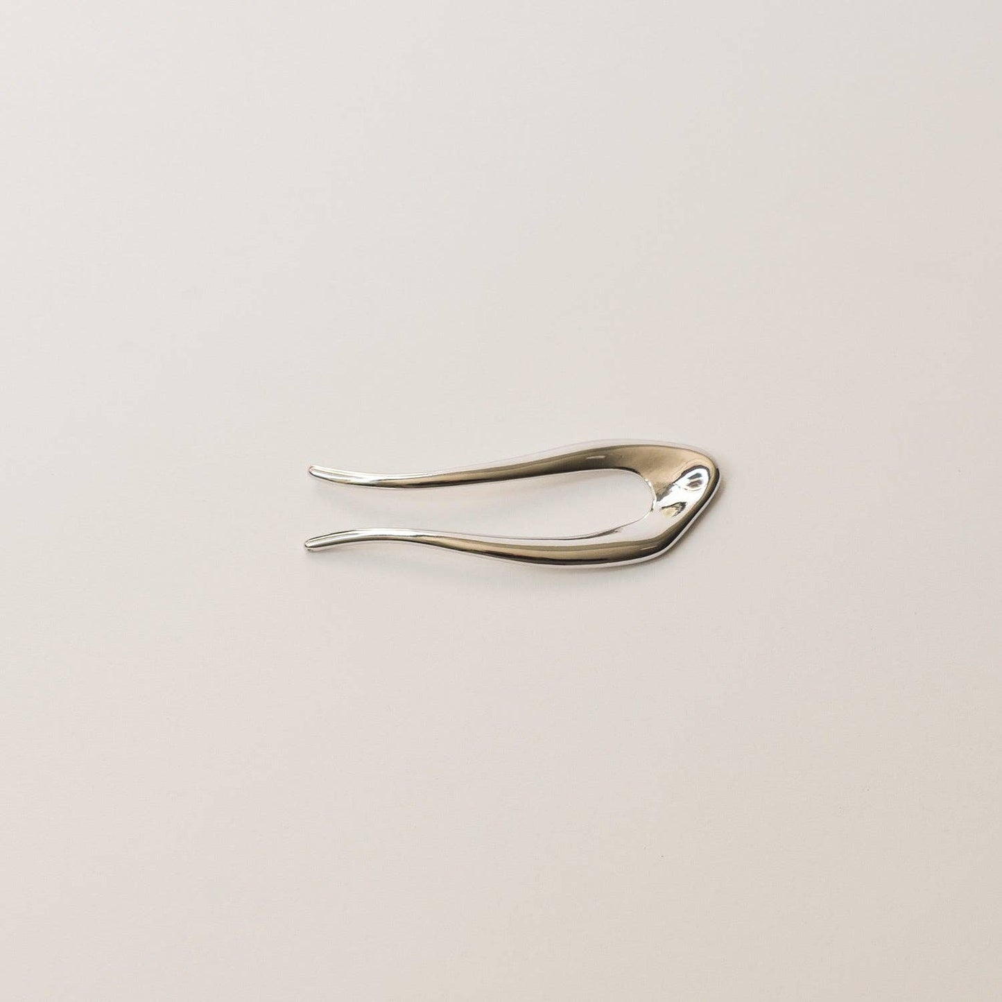 Silver Short U-Shaped Metal Hair Stick